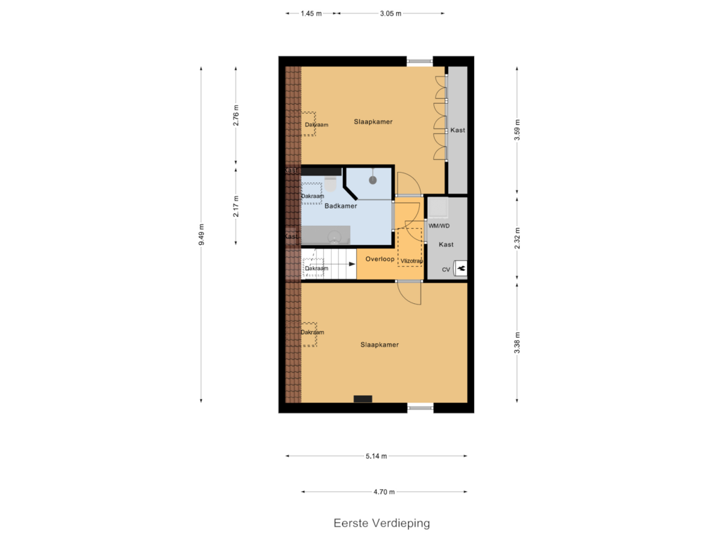 Bekijk plattegrond van Eerste Verdieping van Aletta Jacobsstraat 44