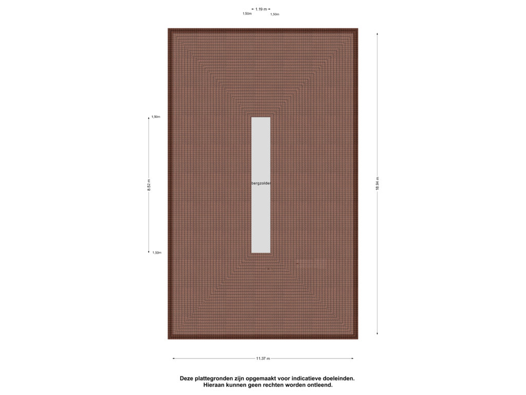 View floorplan of Bergzolder of Biesboschlaan 5