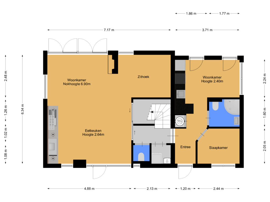 Bekijk plattegrond van Begane grond van Rading 10-18