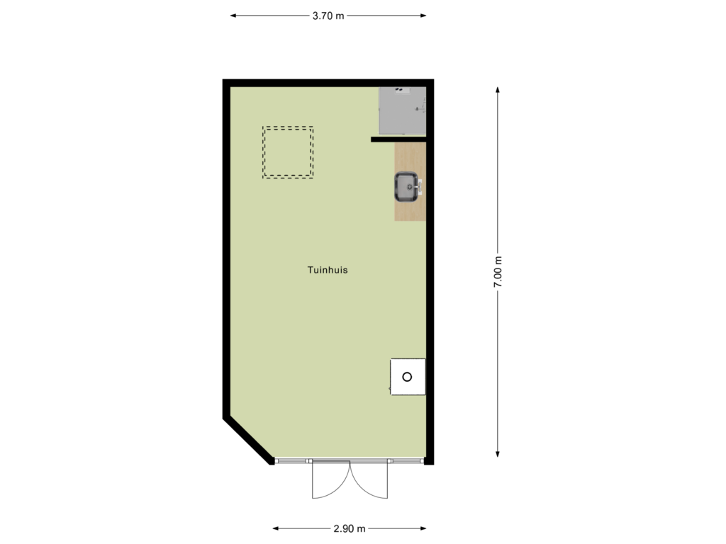 Bekijk plattegrond van Tuinhuis van Industrieweg 30