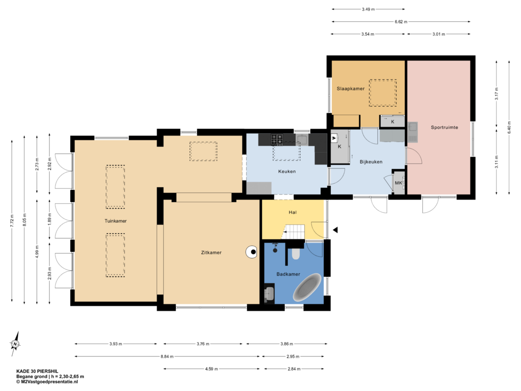 Bekijk plattegrond van Begane grond van Kade 30