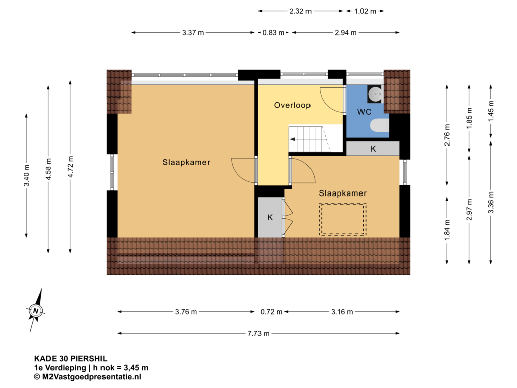 Bekijk plattegrond van 1e Verdieping van Kade 30