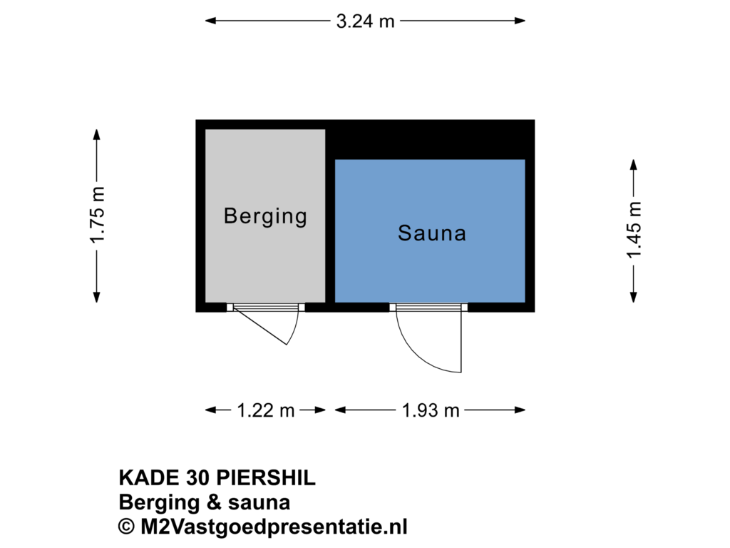 Bekijk plattegrond van Berging &sauna van Kade 30