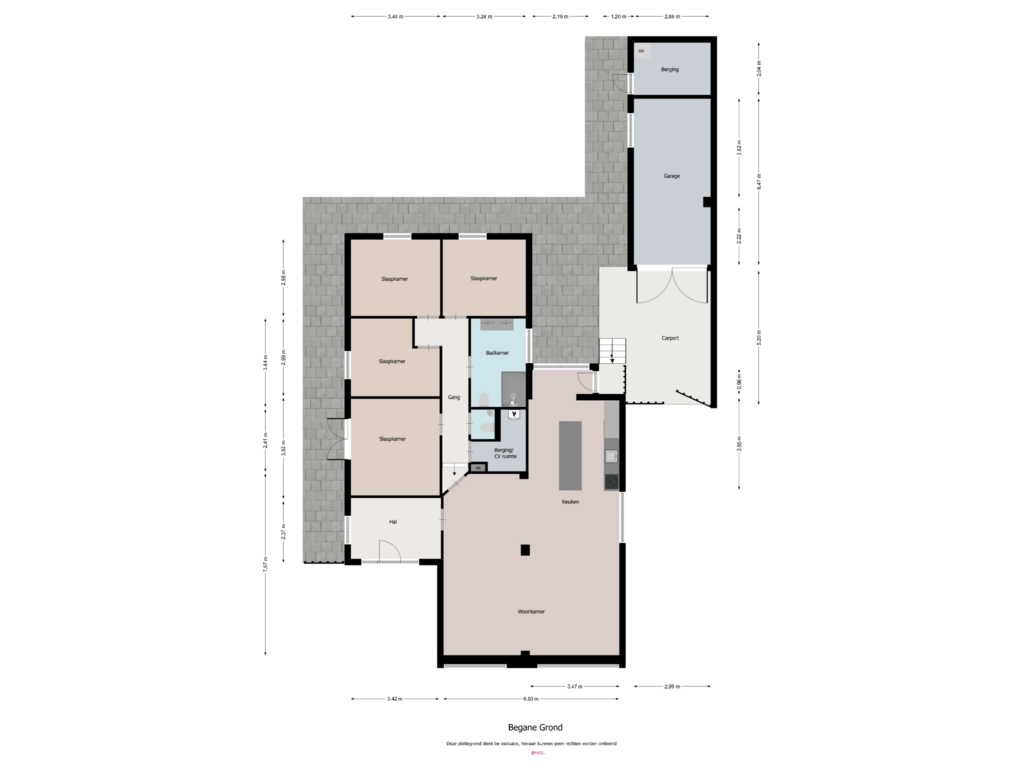 Bekijk plattegrond van Begane Grond van Brommelen 14