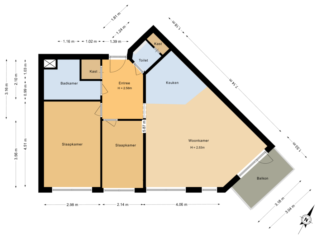 View floorplan of Eerste verdieping of Burgemeester Patijnlaan 608