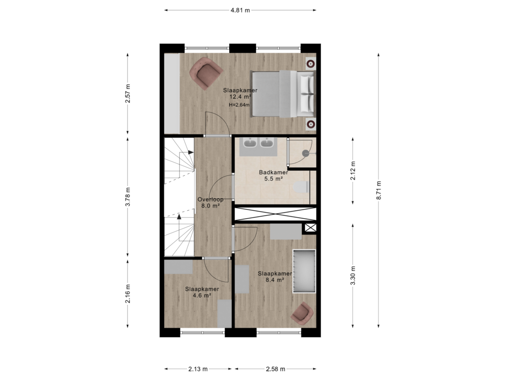 Bekijk plattegrond van 1e verdieping van Reebaan 10