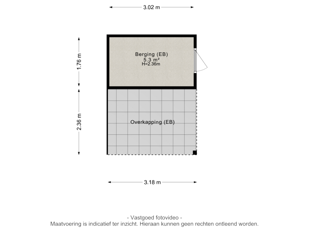 Bekijk plattegrond van Berging + Overkapping van Reebaan 10