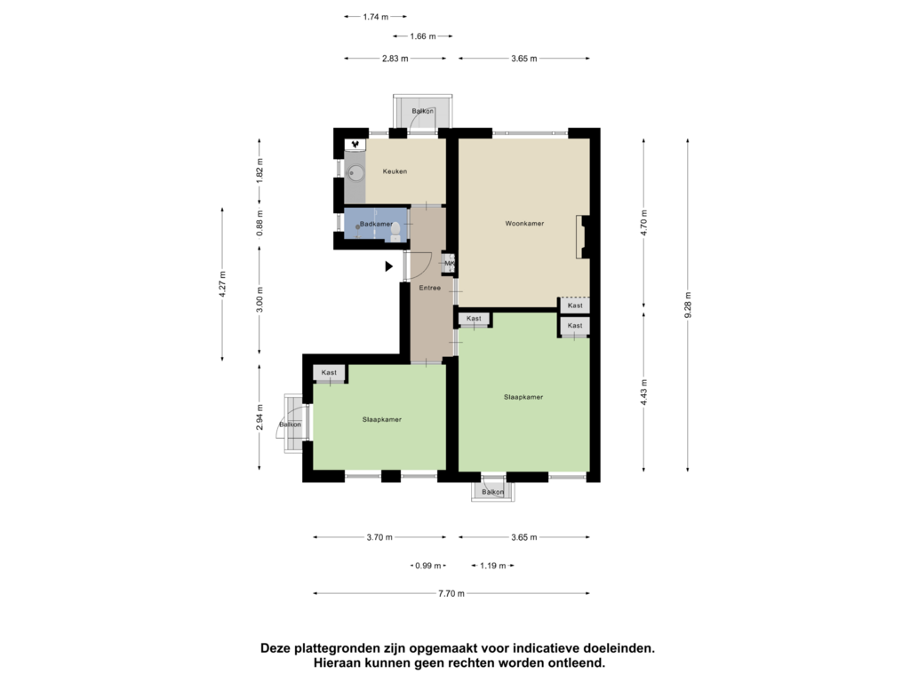 Bekijk plattegrond van Appartement van Herman Robbersstraat 45-A