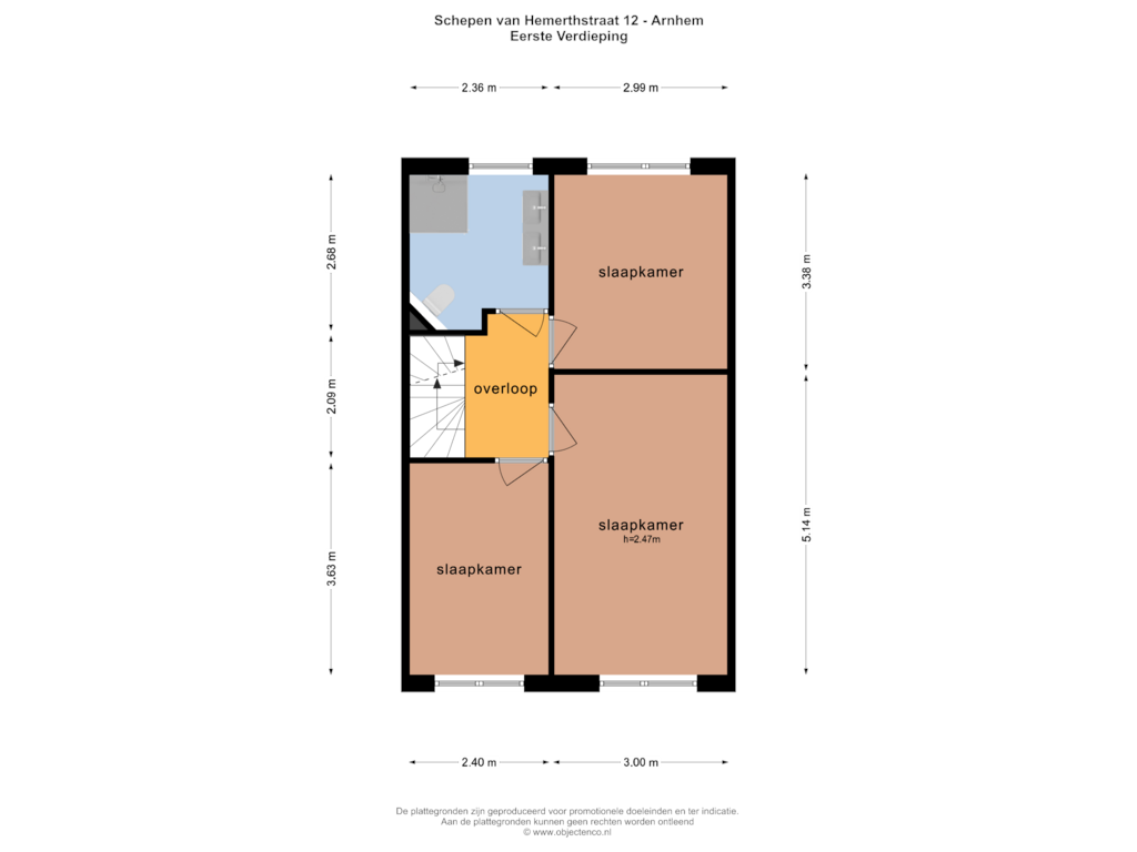 Bekijk plattegrond van EERSTE VERDIEPING van Schepen van Hemerthstraat 12