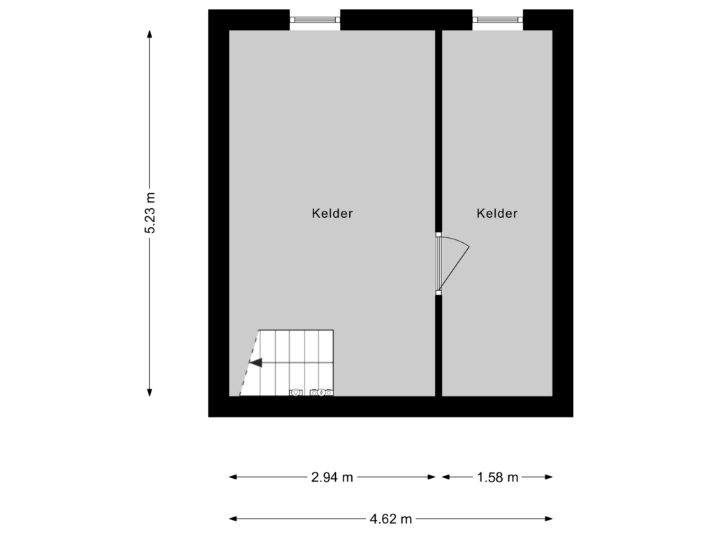 Bekijk plattegrond van Kelder van Provincialeweg 1