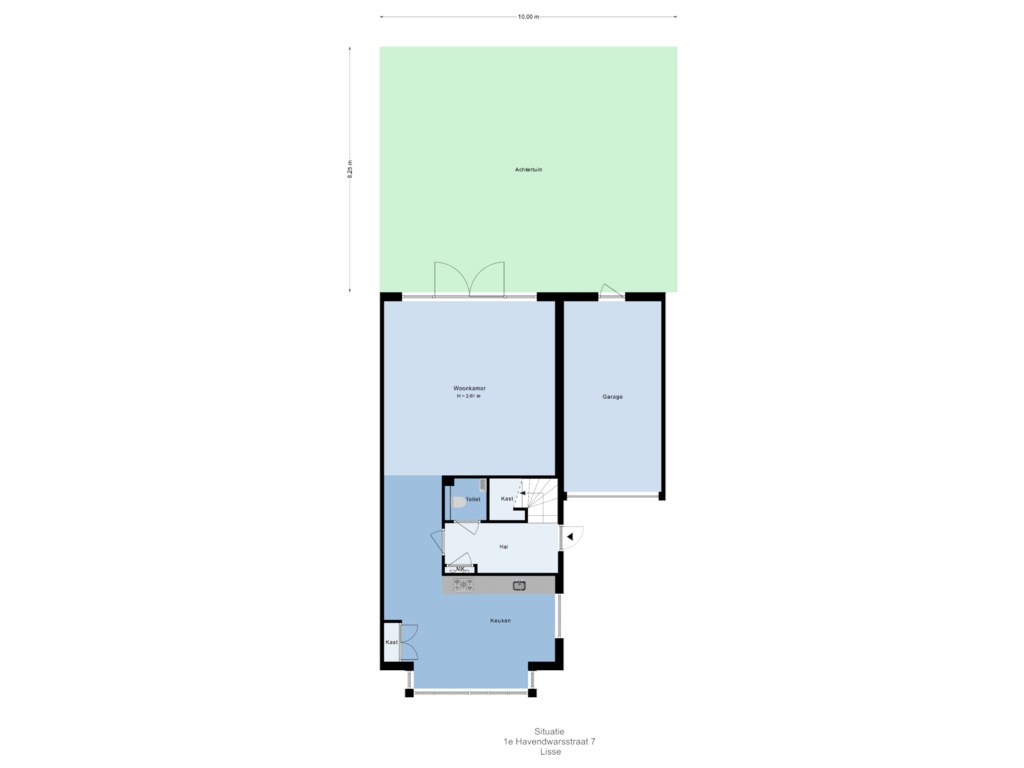 Bekijk plattegrond van Situatie van 1e Havendwarsstraat 7