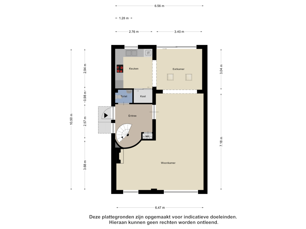 View floorplan of Begane Grond of Platteelstraat 29