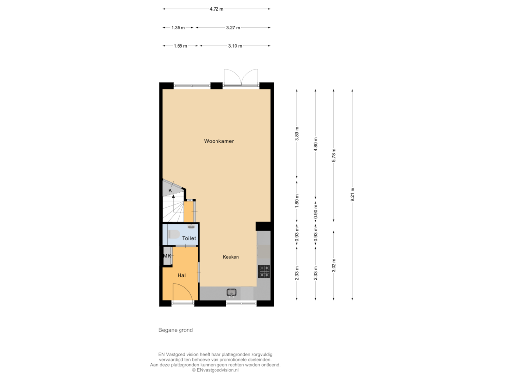 View floorplan of Begane grond of Akkerland 28