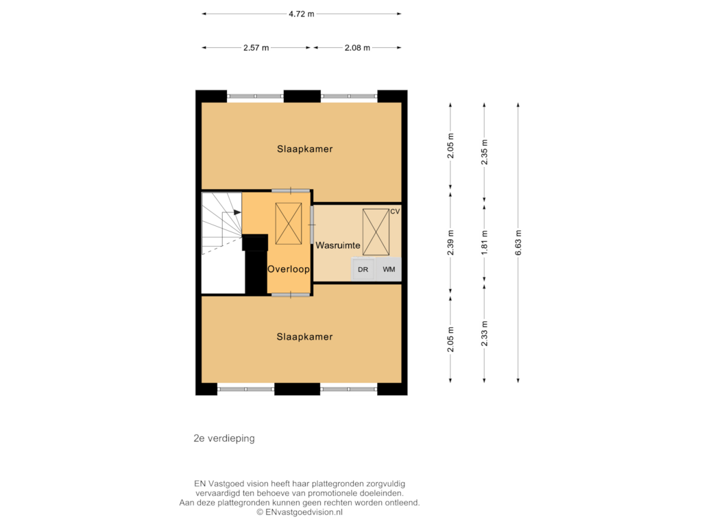 View floorplan of 2e verdieping of Akkerland 28