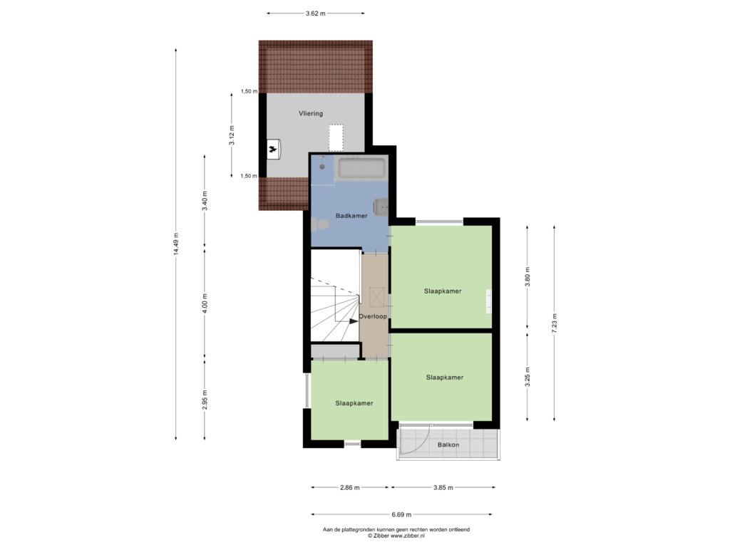 Bekijk plattegrond van Eerste verdieping van Spilstraat 13