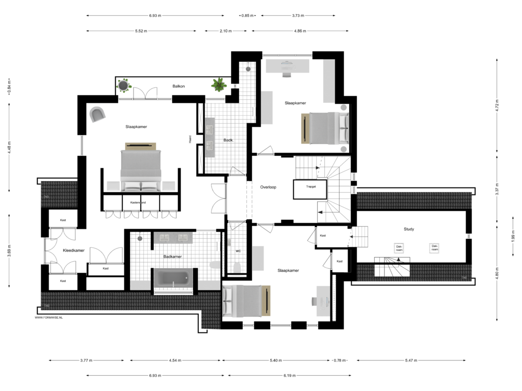 Bekijk plattegrond van 1e VERDIEPING van Bernard Zweerskade 12