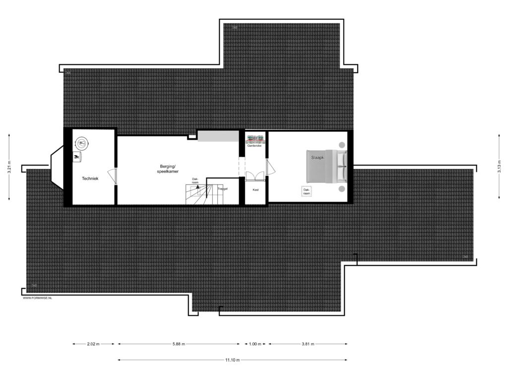 Bekijk plattegrond van 3e VERDIEPING van Bernard Zweerskade 12