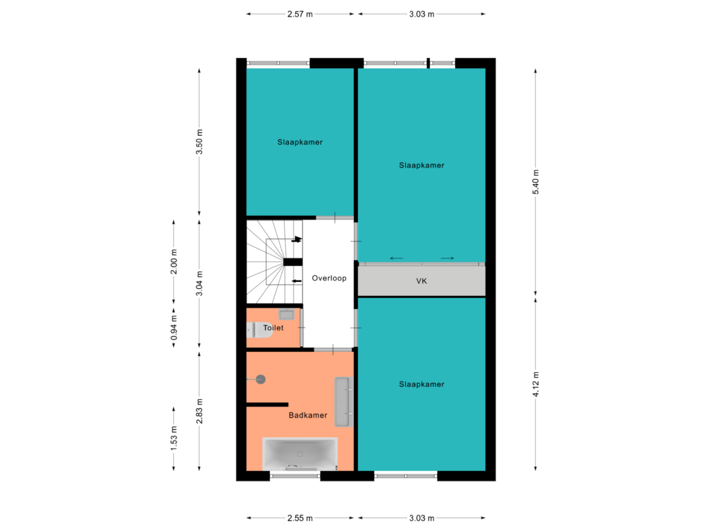 Bekijk plattegrond van 1e Verdieping van Morgenster 53