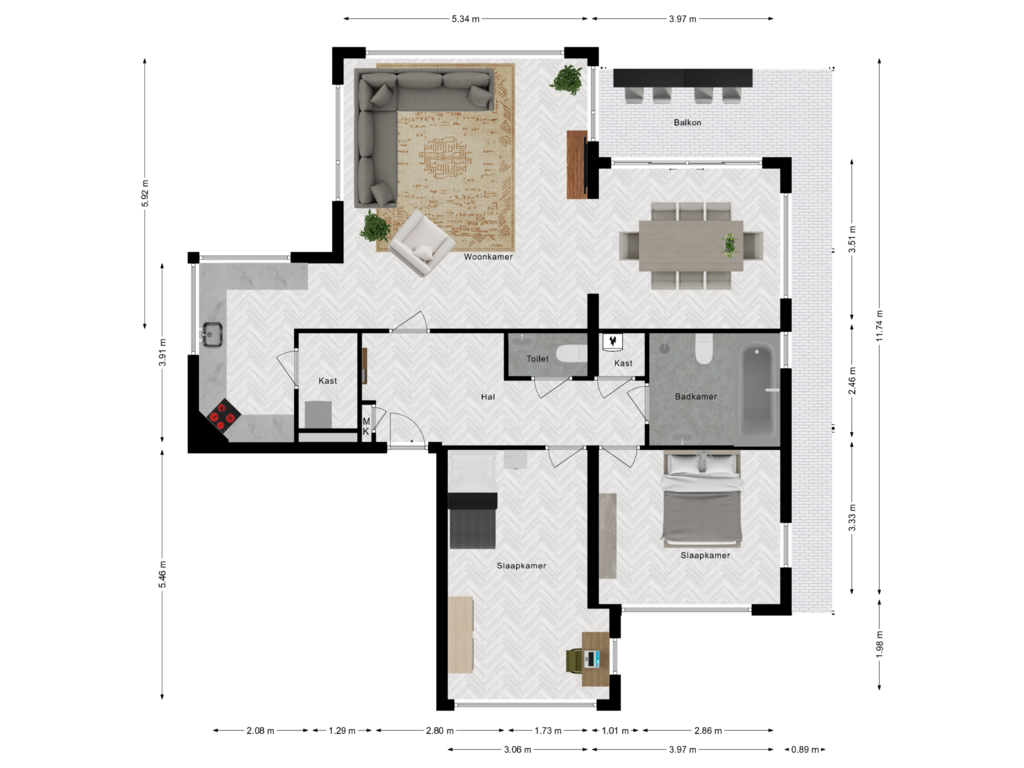 View floorplan of Appartement of de Rietmattenmaker 19