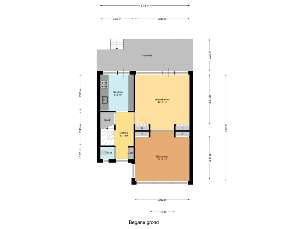 Bekijk plattegrond van Begane grond van Havenstraatse Wal 2-F