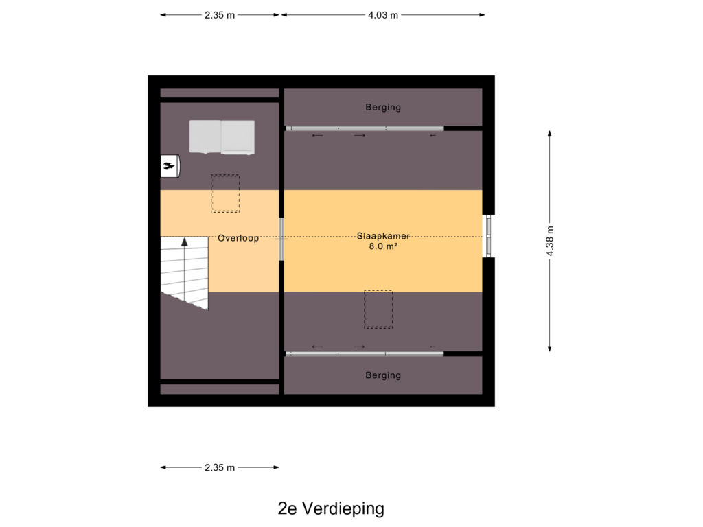 Bekijk plattegrond van 2e Verdieping van Havenstraatse Wal 2-F