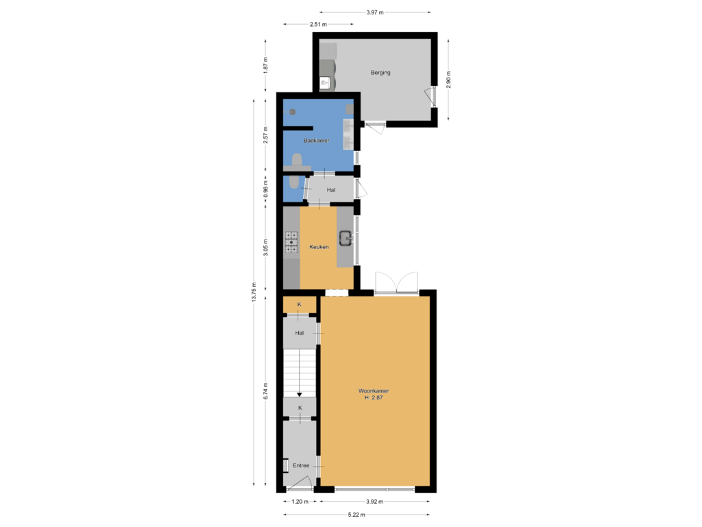 Bekijk plattegrond van Begane grond van Oosterpad 32