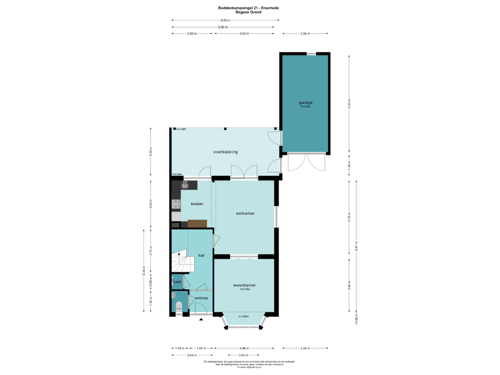 View floorplan of BEGANE GROND of Boddenkampsingel 21