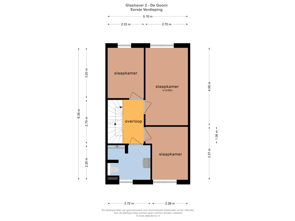 Bekijk plattegrond van EERSTE VERDIEPING van Glashaver 2