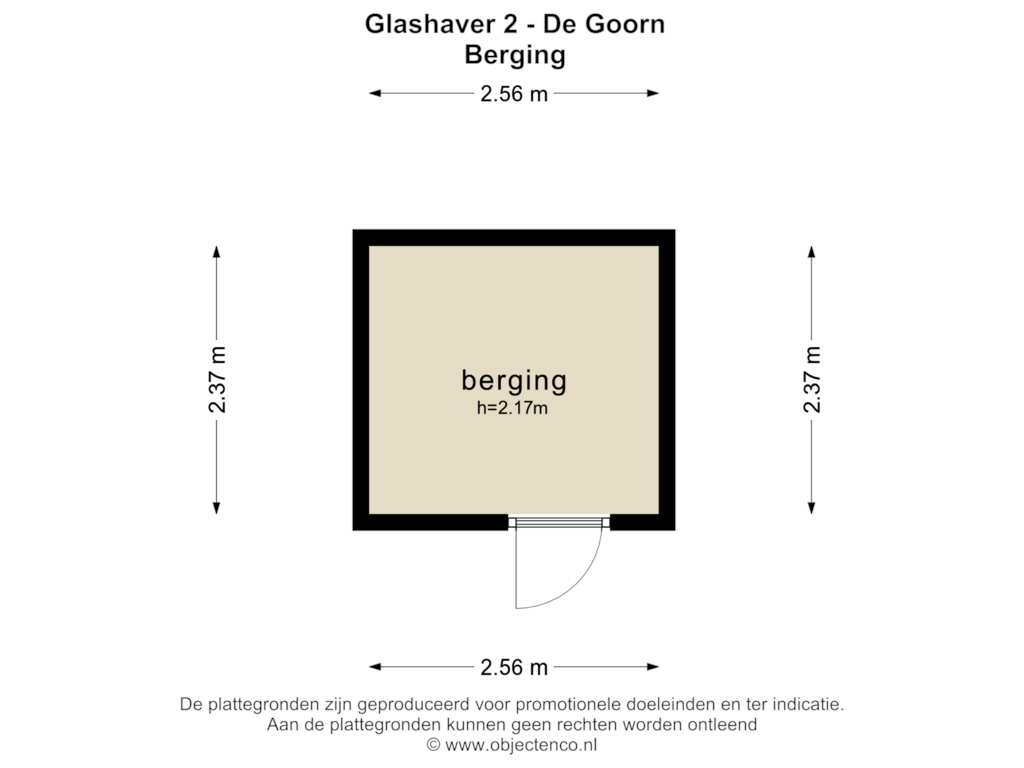 Bekijk plattegrond van BERGING van Glashaver 2