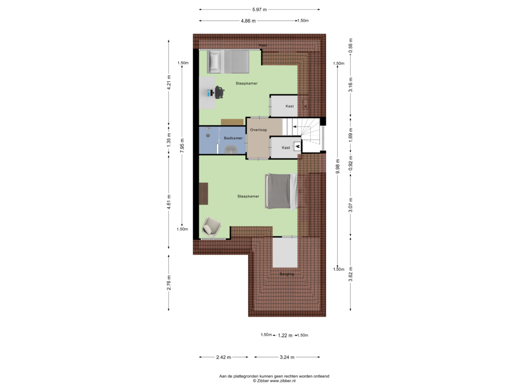 Bekijk plattegrond van Tweede Verdieping van Park de Wervelaan 3