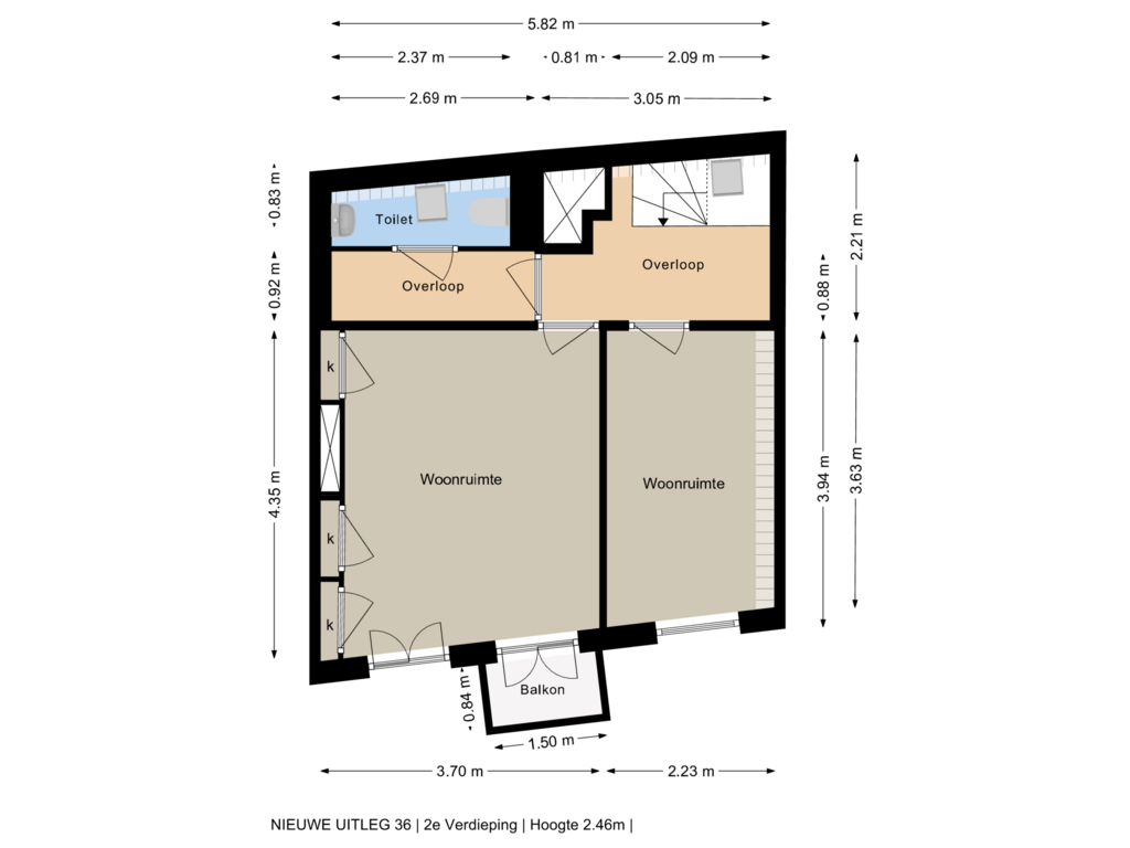 Bekijk plattegrond van 2e Verdieping van Nieuwe Uitleg 36