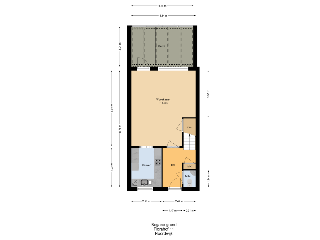 Bekijk plattegrond van Begane grond van Florahof 11