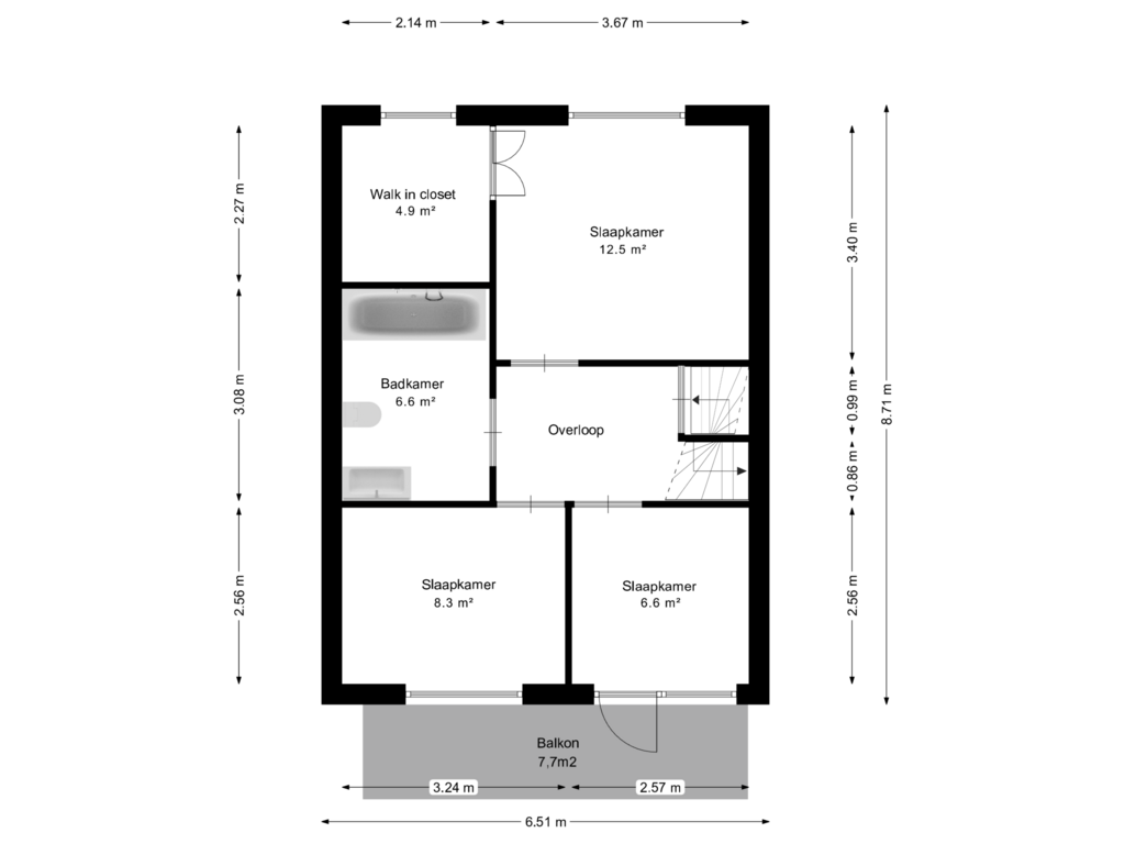 View floorplan of 1e verdieping of Lindenhof 23