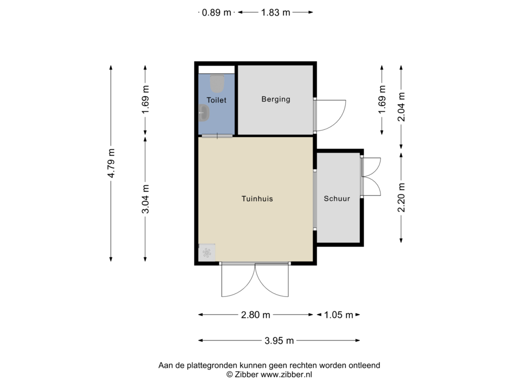 Bekijk plattegrond van Tuinhuis van Dorpsstraat 41