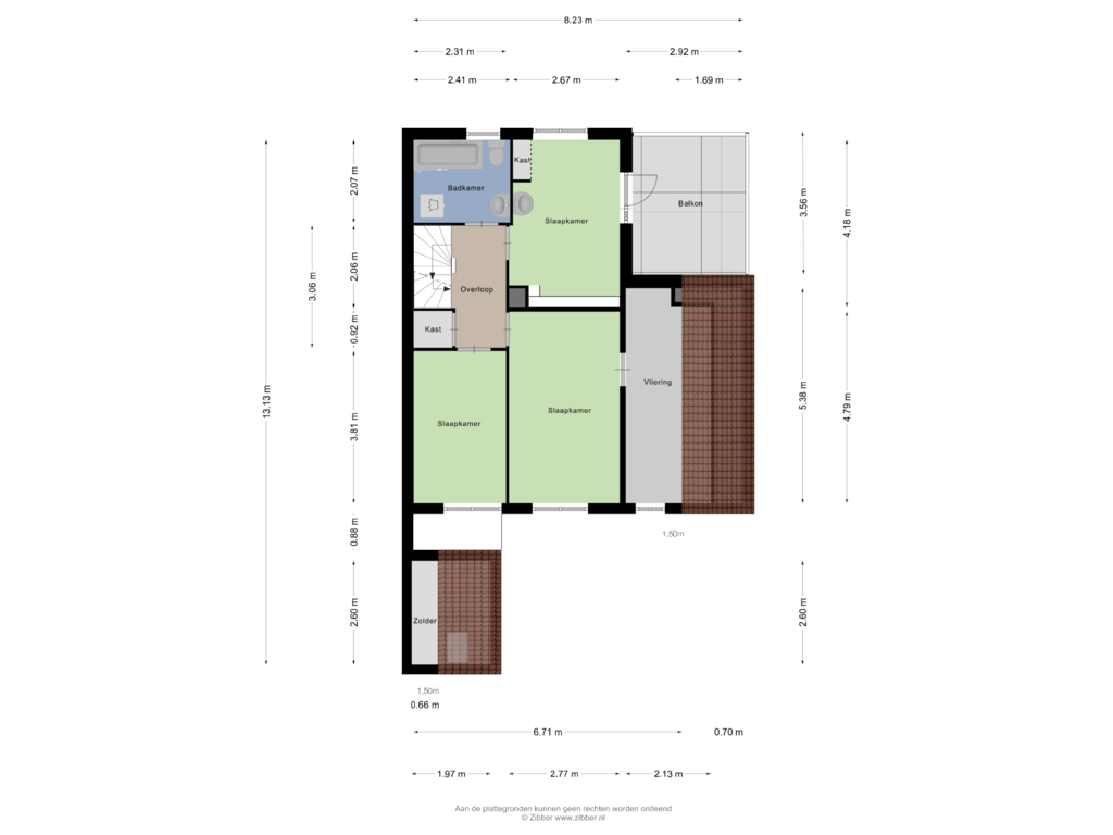 View floorplan of Eerste Verdieping of Jhr Mr A F de Savornin Lohmanstraat 123