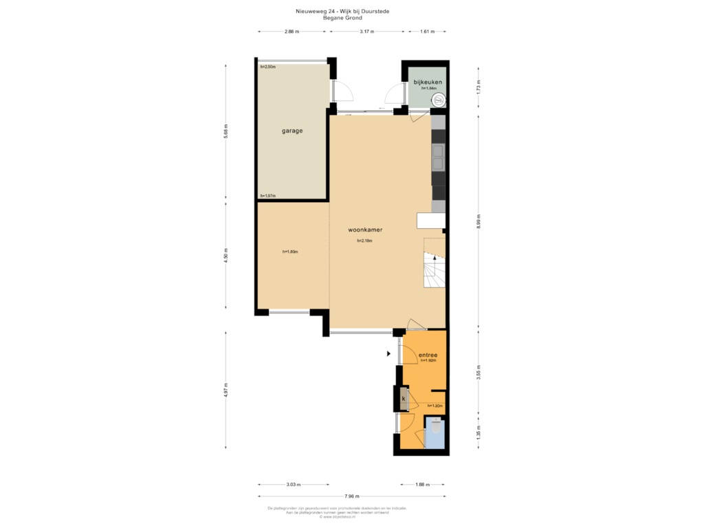 View floorplan of BEGANE GROND of Nieuweweg 24