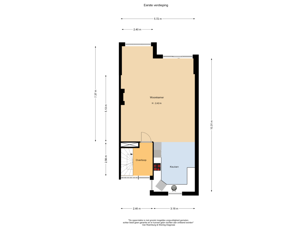 Bekijk plattegrond van Eerste verdieping van Tjalk 36