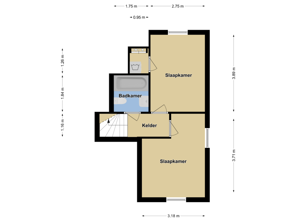 Bekijk plattegrond van Kelder van Van Eckstraat 7