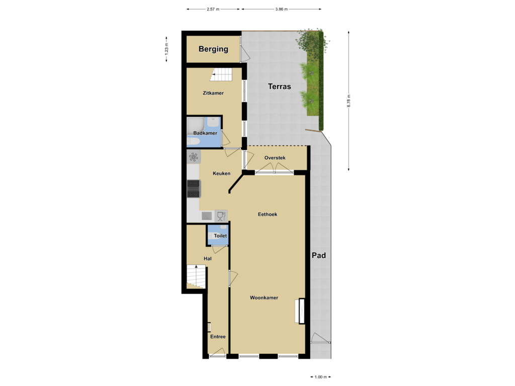 Bekijk plattegrond van Perceel overzicht van Van Eckstraat 7