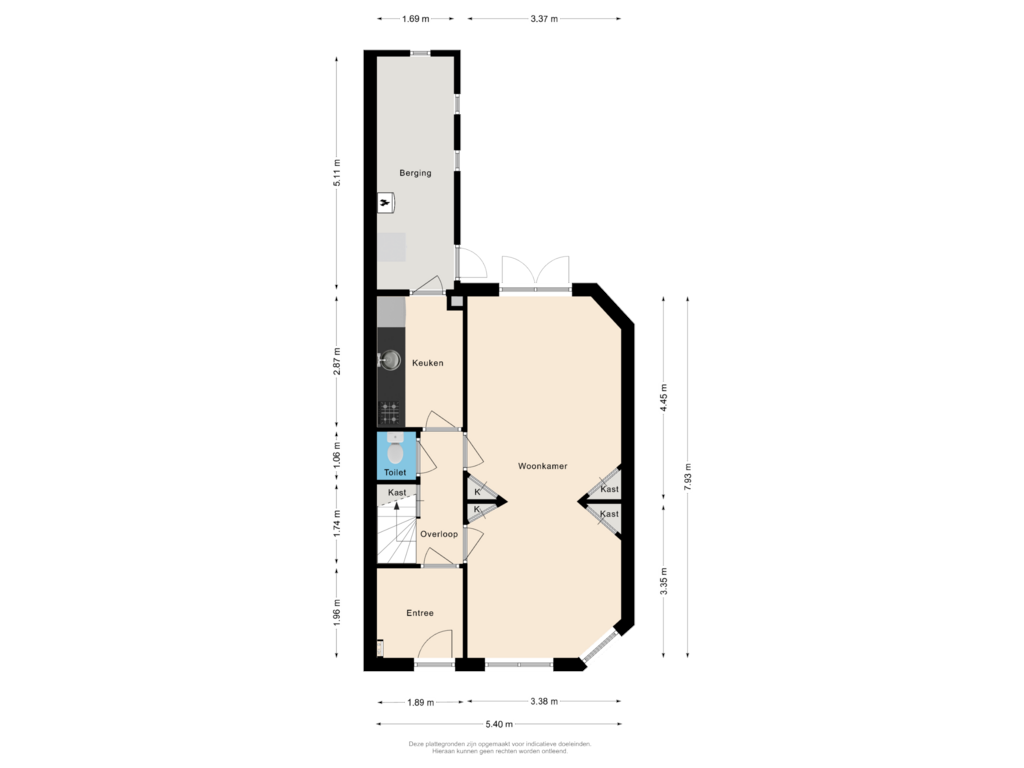 Bekijk plattegrond van Begane grond van Spaarndamseweg 424