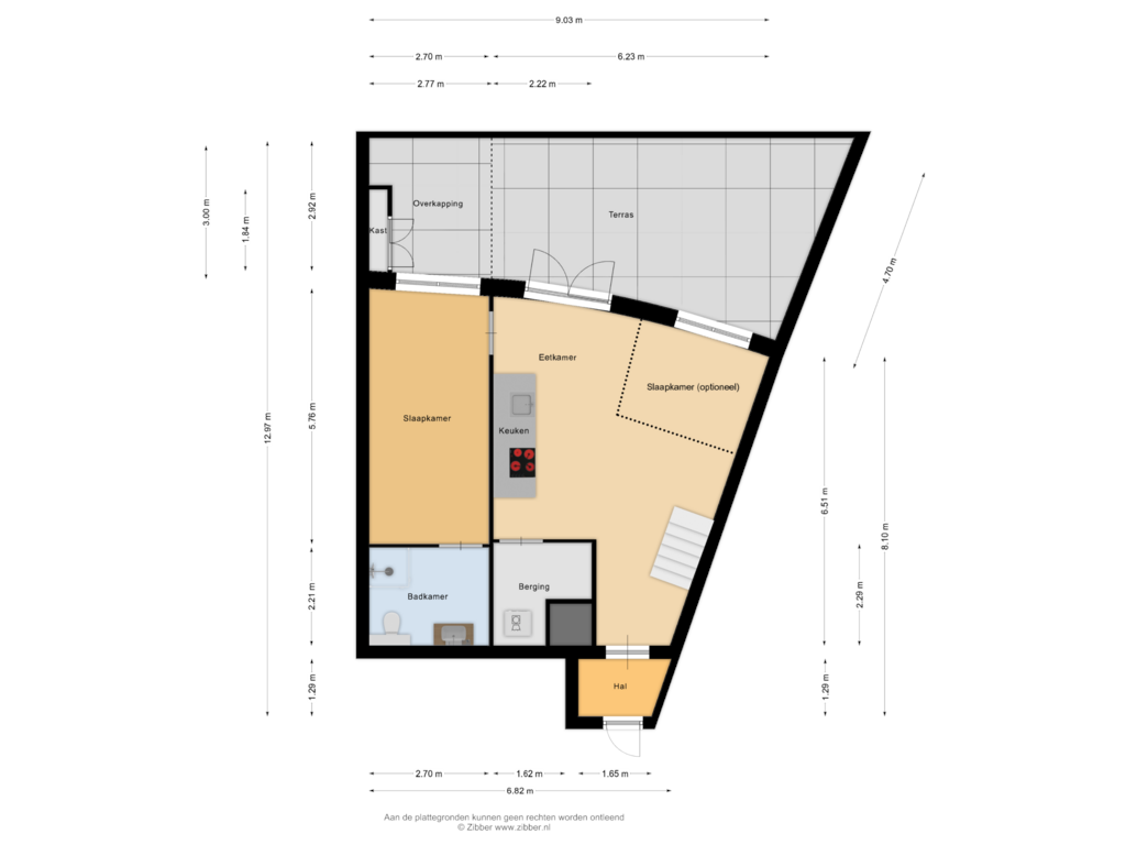 Bekijk plattegrond van Souterrain van Bordeslaan 404