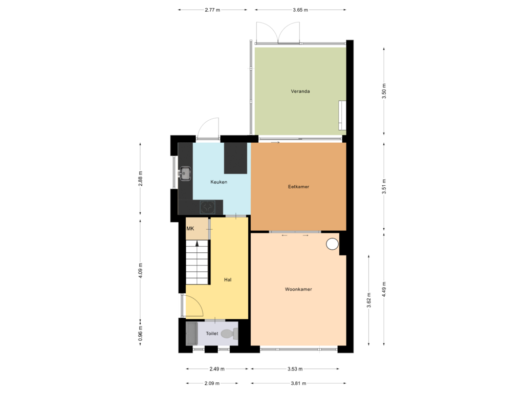 View floorplan of First floor of Vossenvoetpad 9