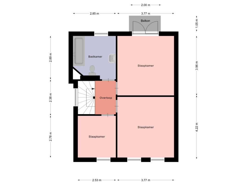 View floorplan of Second floor of Vossenvoetpad 9