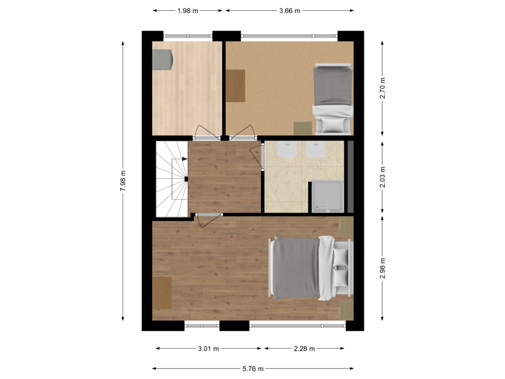 Bekijk plattegrond van Eerste verdieping van Dr. Donker Curtiusstraat 8