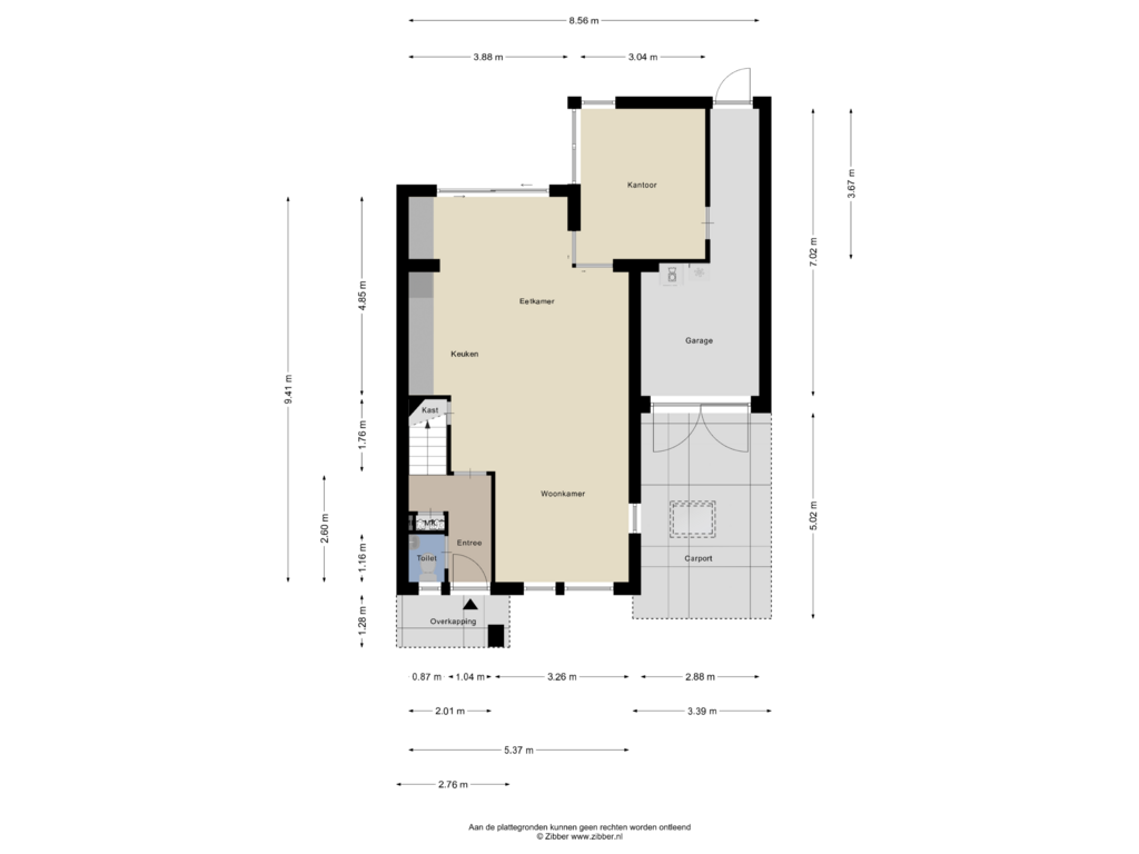 Bekijk plattegrond van Begane Grond van Raupplaan 42