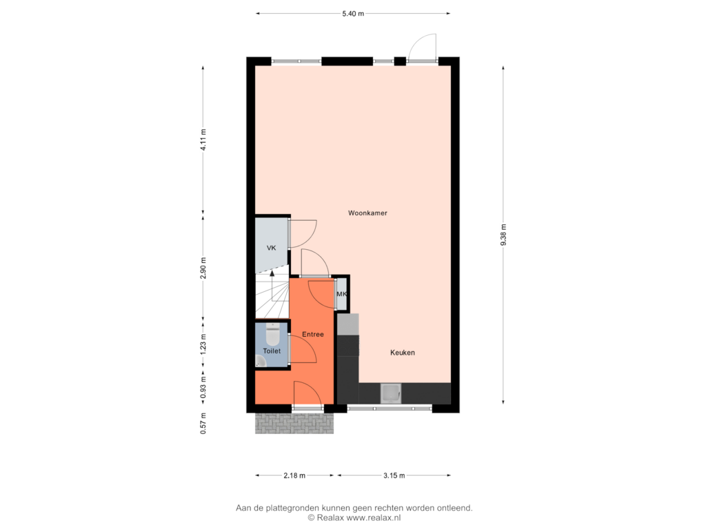 Bekijk plattegrond van Begane grond van Koestraat 16