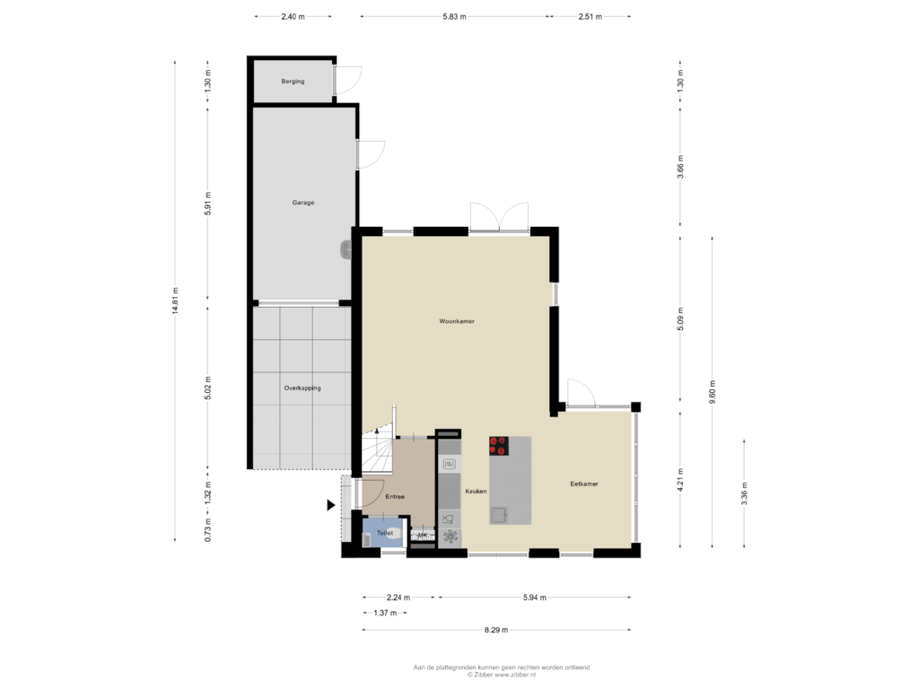 View floorplan of Begane Grond of Rietven 7