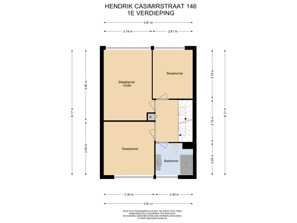 Bekijk plattegrond van 1E Verdieping van Hendrik Casimirstraat 146