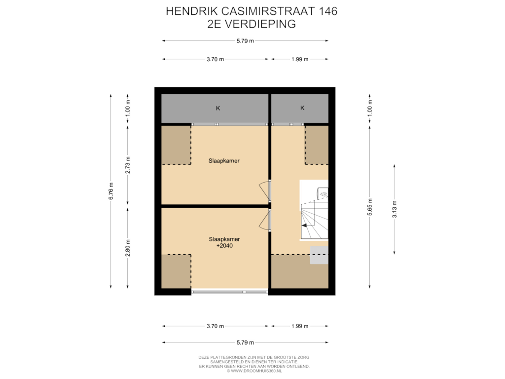 Bekijk plattegrond van 2E Verdieping van Hendrik Casimirstraat 146