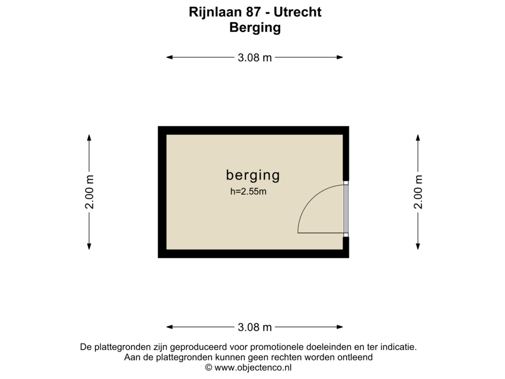 Bekijk plattegrond van BERGING van Rijnlaan 87